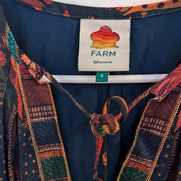 FARM Rio Mixed Patchwork Midi Dress Size S - Picture 2 of 6